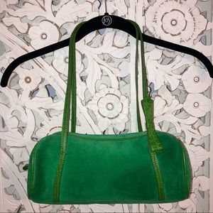 Grass Green Suede Valerie Stevens Bag w/Bow